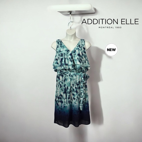 Addition Elle (Michel Studio), Plus Size Dress, 16W, Navy, White - Picture 1 of 10